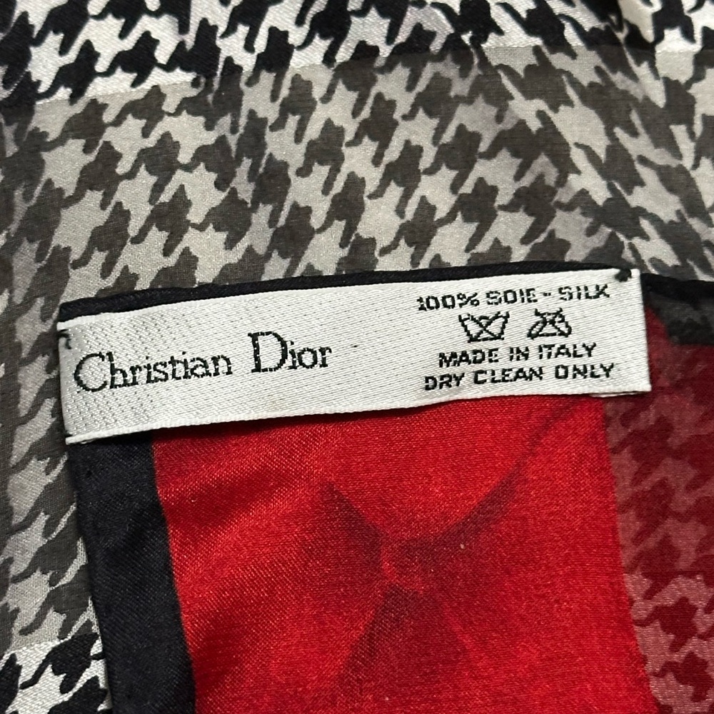 Christian Dior Red and Black Collage Scarf - Picture 9 of 9